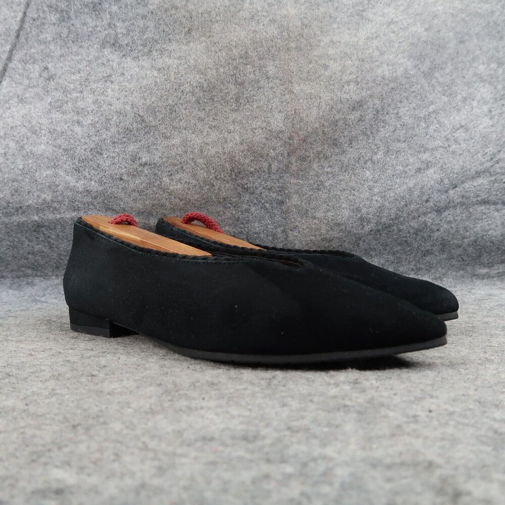 Eileen Fisher Shoes Womens 6 Flats Black Leather Posy Ballet Pointed Toe Career